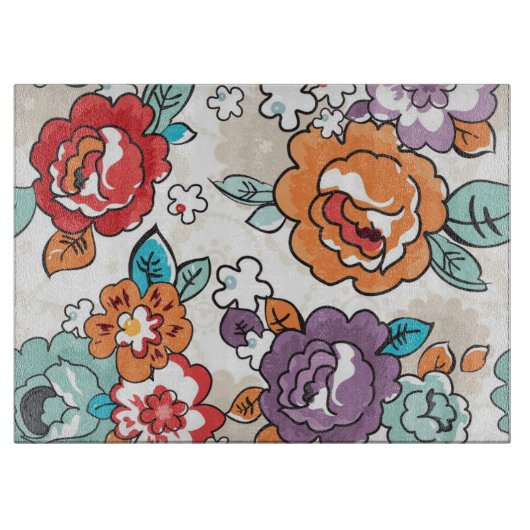 Abstract Elegance floreel patroon 5 Snijplank (Voorkant)