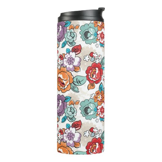 Abstract Elegance floreel patroon 5 Thermosbeker (Gedraaid links)