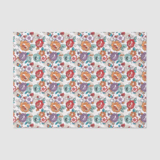 Abstract Elegance floreel patroon 5 Tissuepapier (Voorkant)