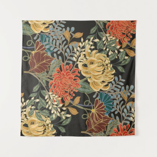 Abstract elegance seamless pattern with floral bac wandkleed (Voorkant (horizontaal))