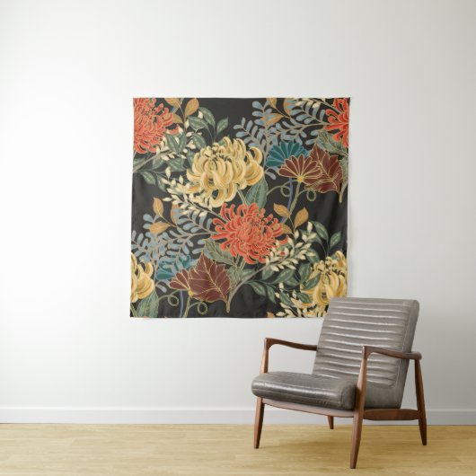 Abstract elegance seamless pattern with floral bac wandkleed (In situ)