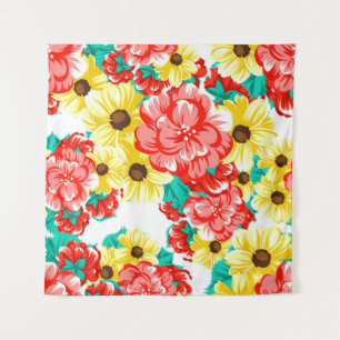 Abstract elegance seamless pattern with floral bac wandkleed