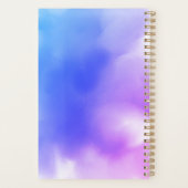 Abstract Elegant Ombre Pink Blue Waterverf Script Planner (Achterkant)
