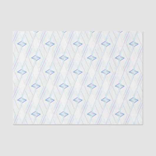 Abstract elegant patroon wit en blauw diamant tissuepapier (Voorkant)