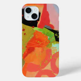 Abstract elegante gemengde kleurrijke schilderij p iPhone 15 mini hoesje