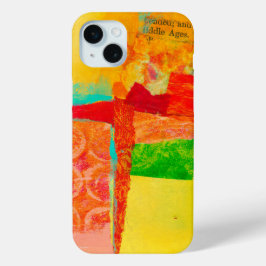 Abstract elegante gemengde kleurrijke schilderij p iPhone 15 mini hoesje