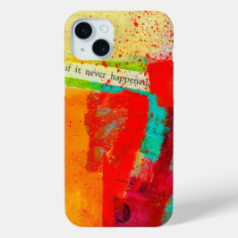 Abstract elegante gemengde kleurrijke schilderij p iPhone 15 mini hoesje