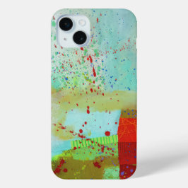 Abstract elegante gemengde kleurrijke schilderij p iPhone 15 mini hoesje