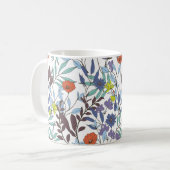 Abstract elegantiepatroon met florale achtergrond. koffiemok (Voorkant links)