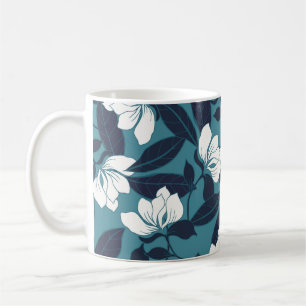 Abstract elegantiepatroon met florale achtergrond. koffiemok