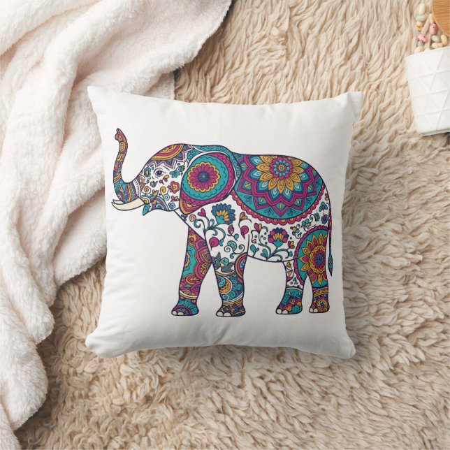 Abstract Elephant Decorative Throw Pillow – Modern Kussen (Deken)
