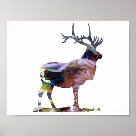 Abstract Elk silhouet Poster (Voorkant)
