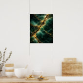 Abstract Emerald Green Jade and Gold Art Poster (Cuisine)