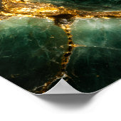 Abstract Emerald Green Jade and Gold Art Poster (Coin)