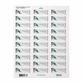 Abstract Emerald Green Monogram Return-adres Etiket (Full Sheet)