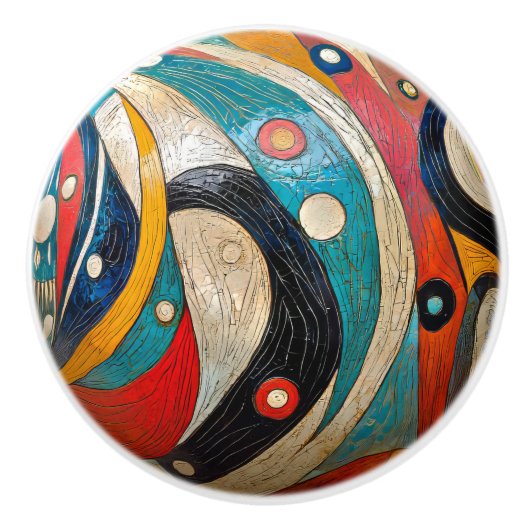 Abstract en kleurrijk keramische knop (Voorkant)