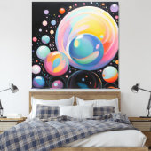Abstract en modern bubbeldesign canvas afdruk (Insitu (Slaapkamer))
