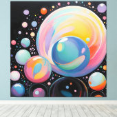 Abstract en modern bubbeldesign canvas afdruk (Insitu (Houten vloer))