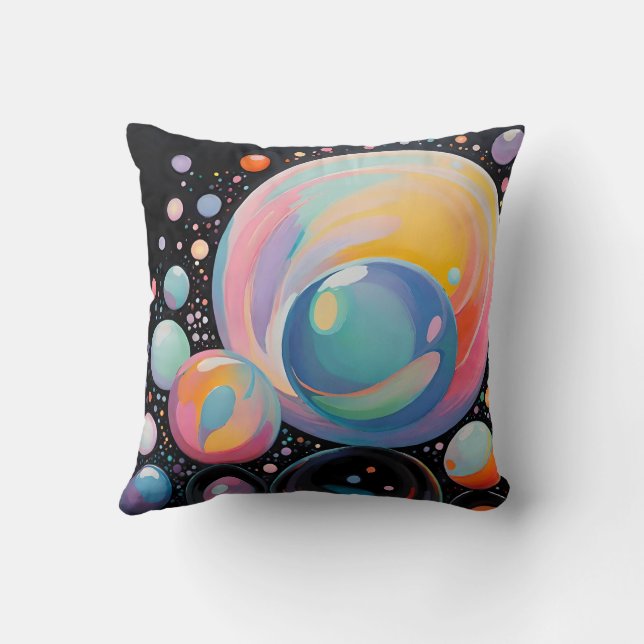 Abstract en modern bubbeldesign kussen (Achterkant)