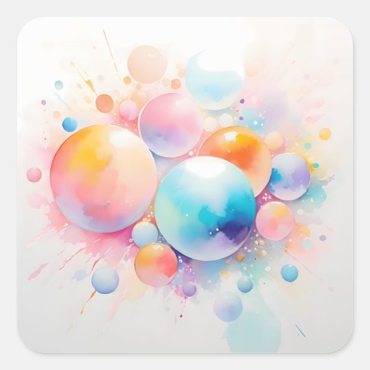 Abstract en modern bubbeldesign vierkante sticker (Voorkant)