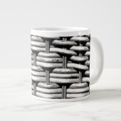 Abstract en stijlvol grijs patroon extra grote beker (Voorkant rechts)