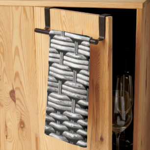 Abstract en stijlvol grijs patroon theedoek