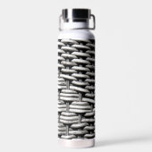 Abstract en stijlvol grijs patroon waterfles (Achterkant)
