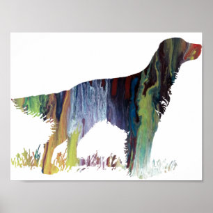 Abstract Engels setter silhouette Poster