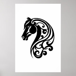 Abstract Equestrian Swirls Kunstwerk Poster