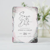 Abstract Etheral Mauve Lila Paars bruiloft Save The Date (Staand voorkant)