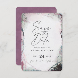 Abstract Etheral Mauve Lila Paars bruiloft Save The Date
