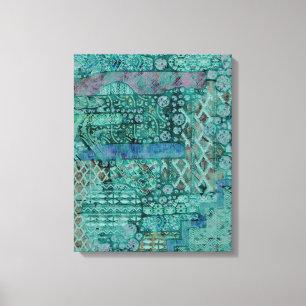 Abstract ethnooppatroon - Folklore Art 2 Canvas Afdruk