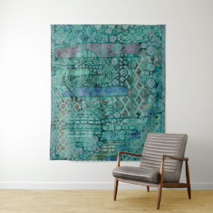 Abstract ethnooppatroon - Folklore Art 2 Wandkleed