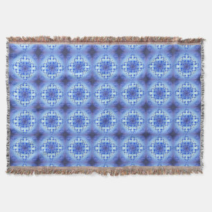 Abstract etnisch geometrisch blauw patroon deken