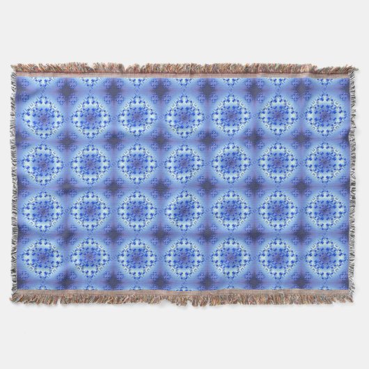 Abstract etnisch geometrisch blauw patroon deken (Voorkant)