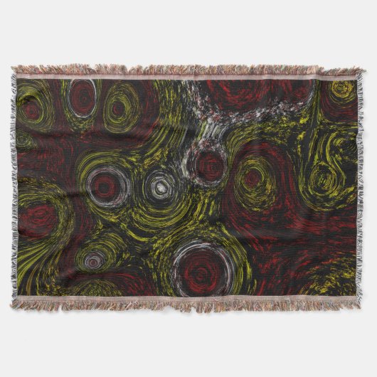 Abstract Etnisch Rode Echo Deken (Voorkant)