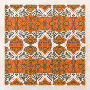 Abstract etnisch: trendy boho. glazen onderzetter