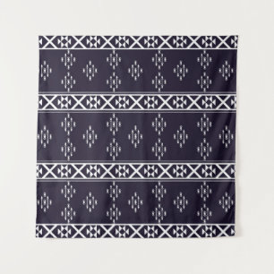 Abstract etnische geometric pattern design Blue ba Wandkleed