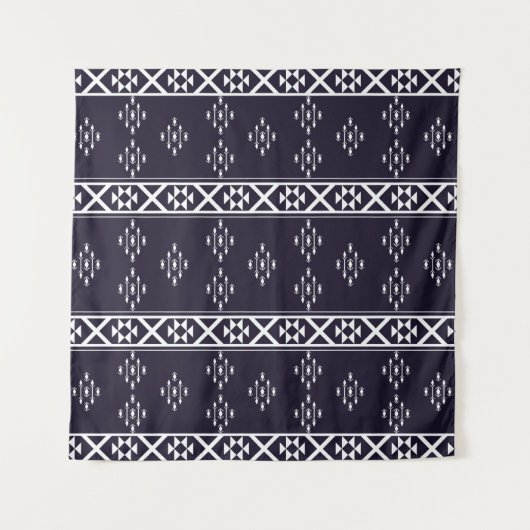 Abstract etnische geometric pattern design Blue ba Wandkleed (Voorkant)