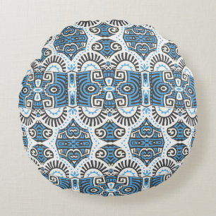Abstract Etnische vintage Naadloos Patroon. Trendy Rond Kussen