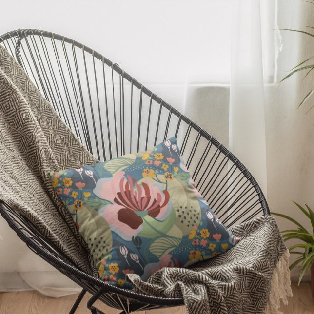 Abstract exotisch bloemenpatroon kussen (Creator heeft geüpload)