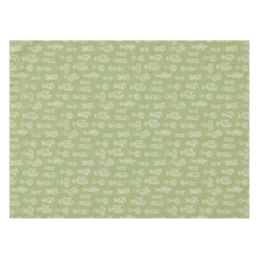 Abstract expressionisme Cactus Line Art Patroon Tafelkleed (Voorkant (Horizontaal))