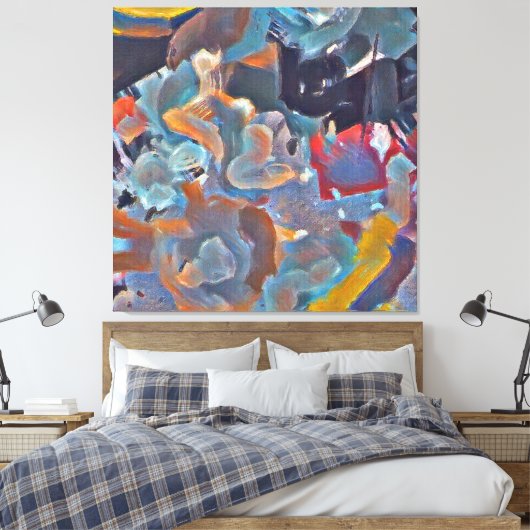 Abstract expressionisme canvas afdruk (Insitu (Slaapkamer))