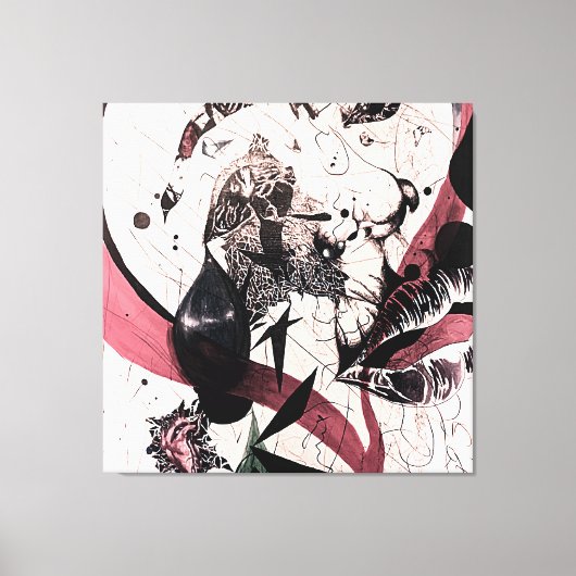 Abstract Expressionisme Muurkunst: Mixed Media Canvas Afdruk (Voorkant)