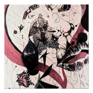 Abstract Expressionisme Muurkunst: Mixed Media Perfect Poster