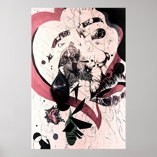 Abstract Expressionisme Muurkunst: Mixed Media Poster (Voorkant)