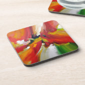 Abstract expressionisme schilderen bier onderzetter (Linkerzijde)