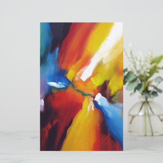 Abstract expressionisme schilderen briefpapier (Staand voorkant)