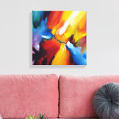 Abstract expressionisme schilderen canvas afdruk (Insitu (Woonkamer))