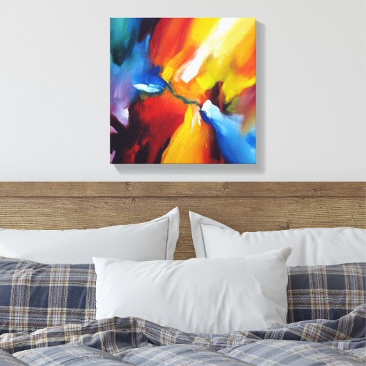 Abstract expressionisme schilderen canvas afdruk (Insitu (Slaapkamer))